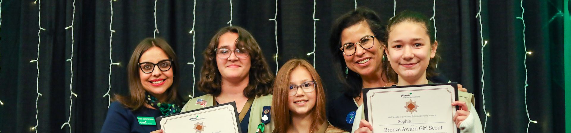  bronze award girl scouts with ceo and board chair 