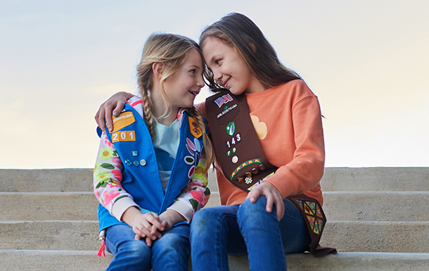 daisy and brownie girl scout in uniform