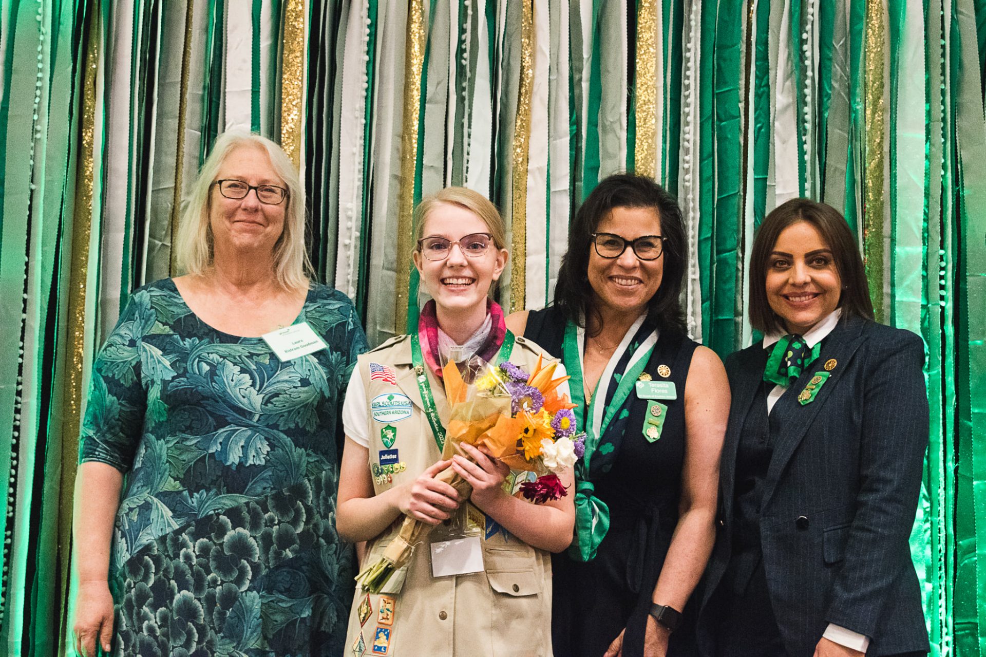 juliette at an event with board members