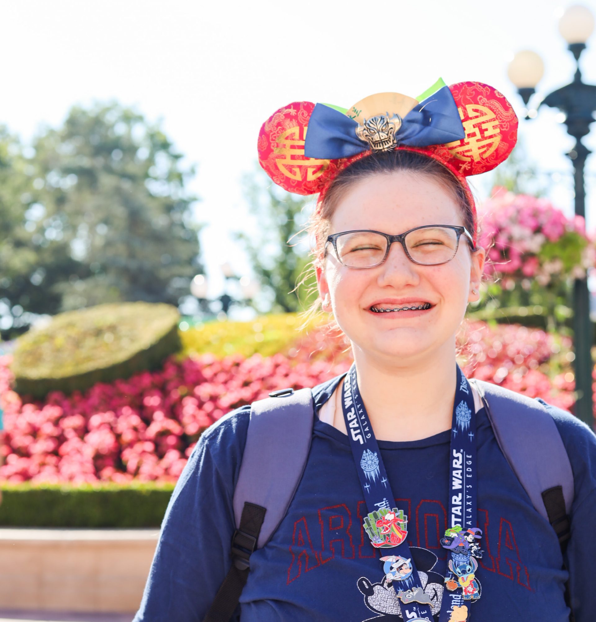 girl scout smiling at disneyland paris