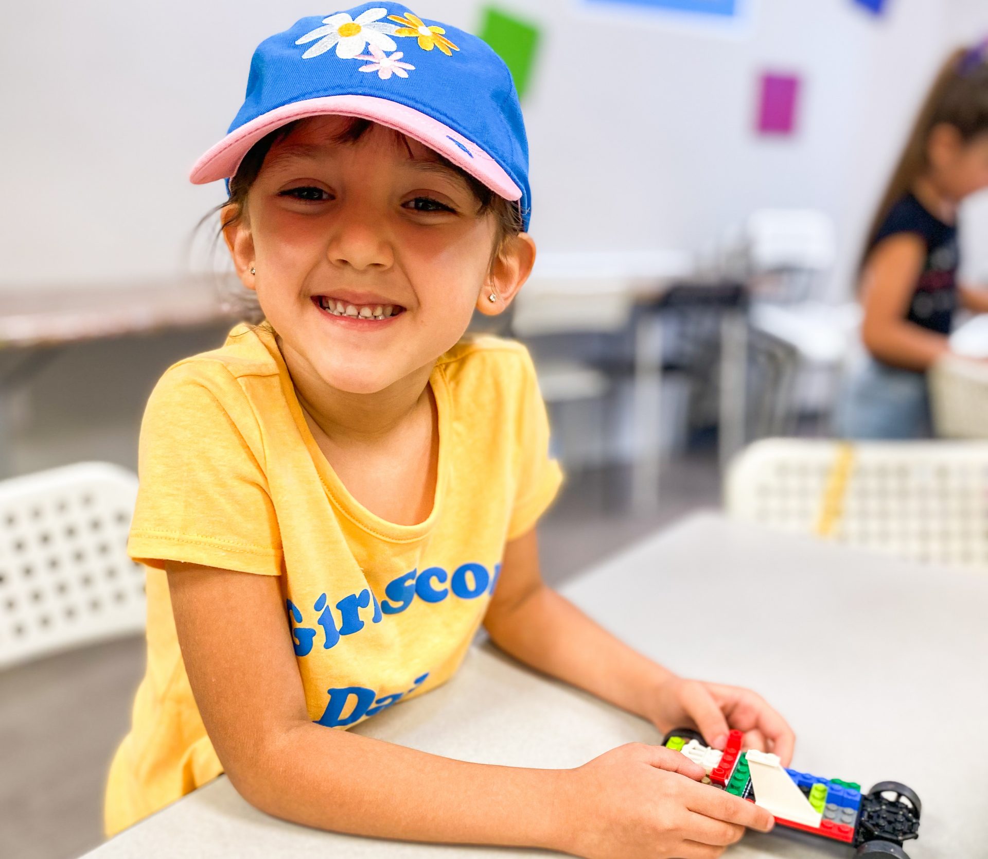 daisy girl scout with lego car
